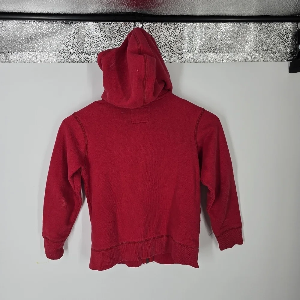 OshKosh B'Gosh Little Boy's 7 Full Zip Hooded Sweatshirt Red Vintage